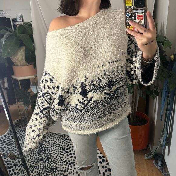 Free People Midnight Beach Rib Sweater In Evening Ivory Combo Small - Picture 2 of 6